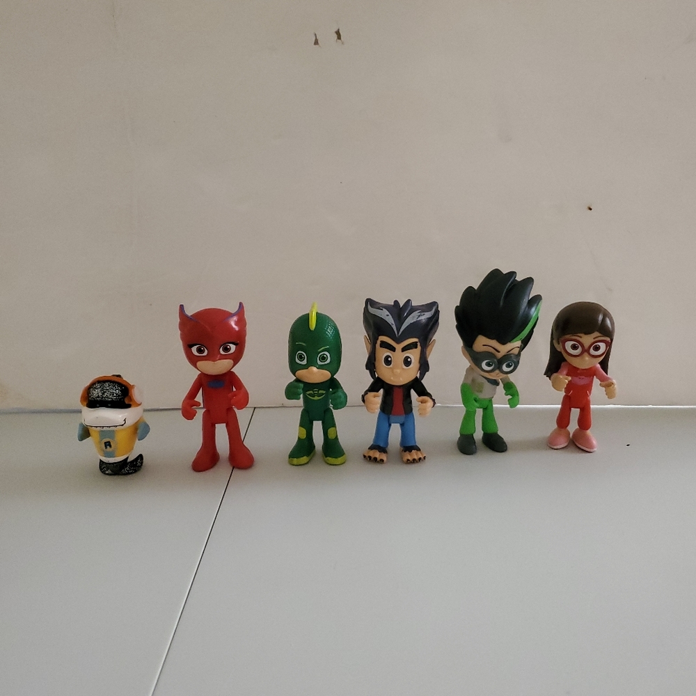 Nick Jr Lot of 6 PJ Masks Wolfy Kids  Action Figures Toy  Set